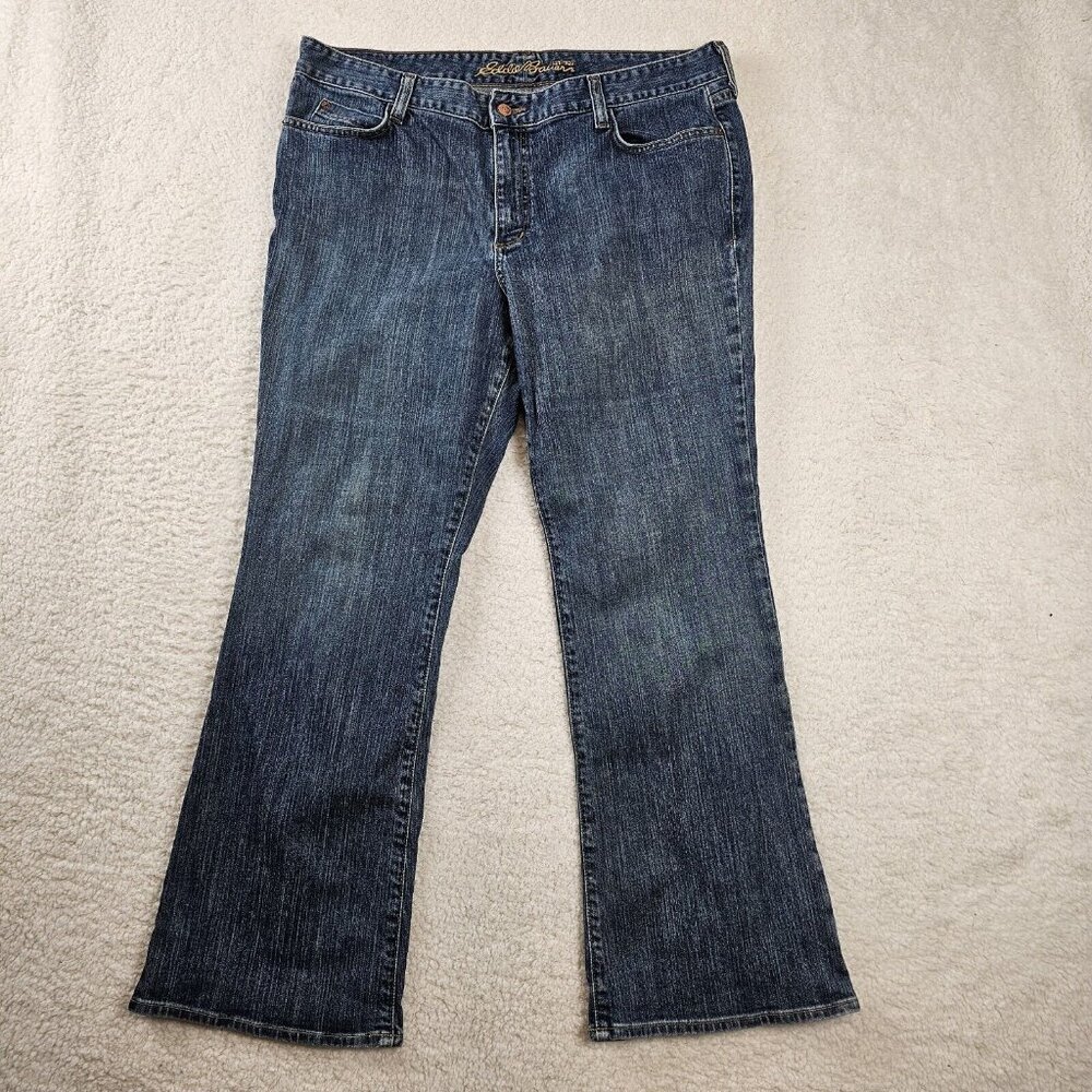 Eddie Bauer Denim Jeans Women's Size 16 Classic Bootcut Pacific‎ Blue Denim